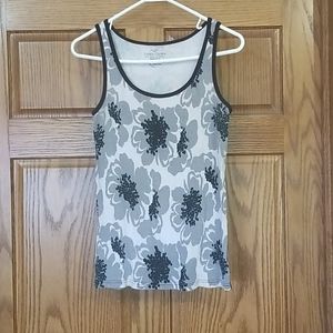 Black and Gray Flower Tank Top